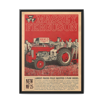 Massey 25 Demonstration Day Vintage Dealer Sign, Framed Wall Art on Canvas