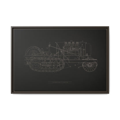 Vintage HOLT Tractor Patent Drawing Industrial Artwork | Framed Wall Art on Stretched Canvas