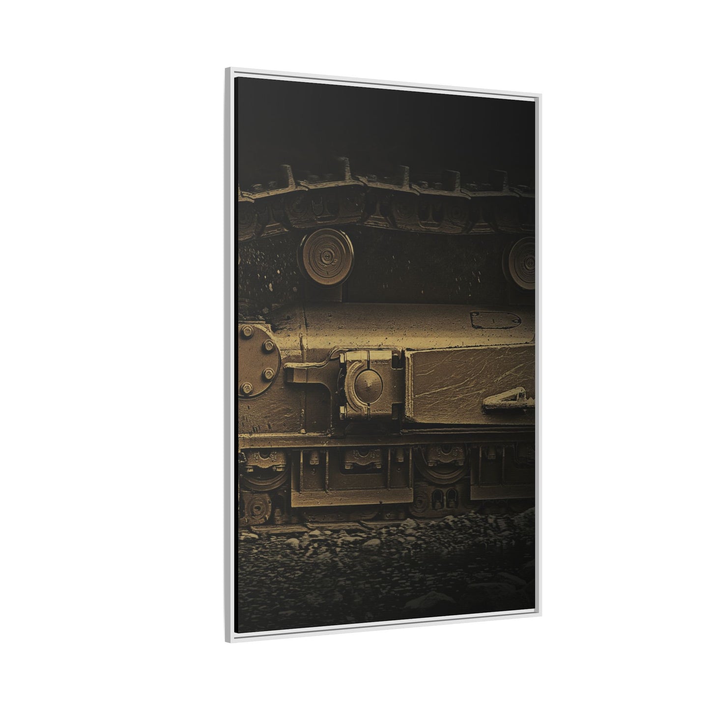 Epic Dozer Track Triptych Left | Matte Canvas Print (Framed)