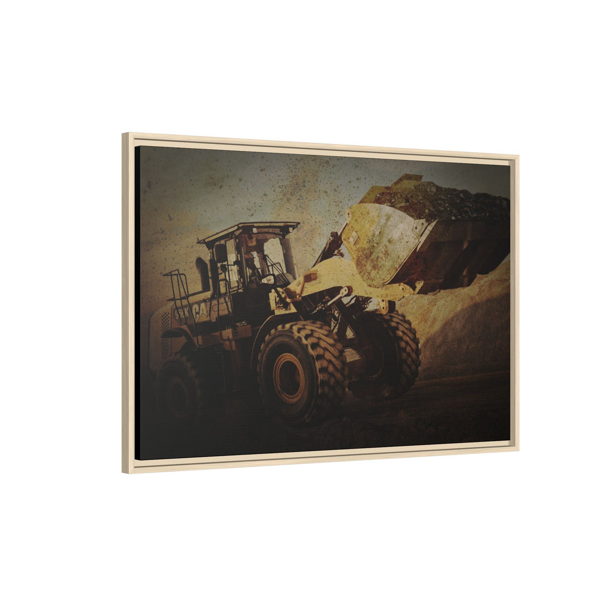 960K Dramatic Loader Action | Framed Wall Art on Stretched Canvas
