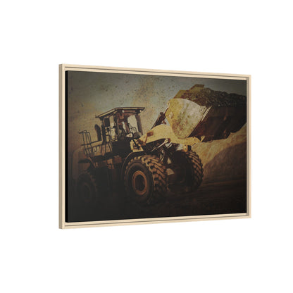 960K Dramatic Loader Action | Framed Wall Art on Stretched Canvas