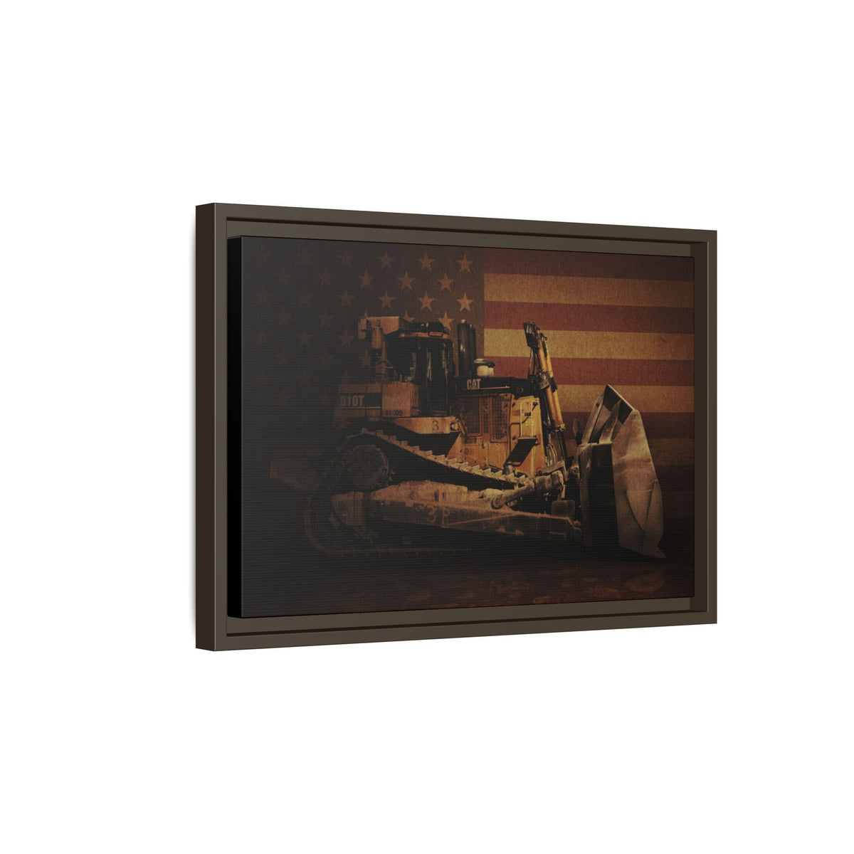 Patriotic D10T Classic Dozer | Framed Wall Art on Stretched Canvas