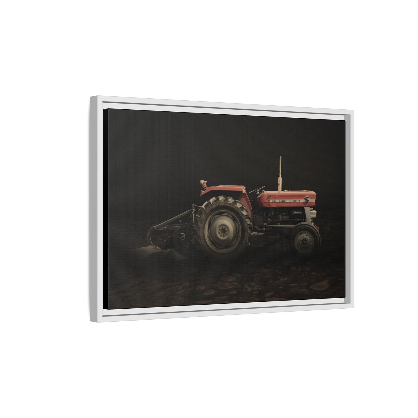 Vintage Massey 135 with Plow Photo Wall Art on Canvas
