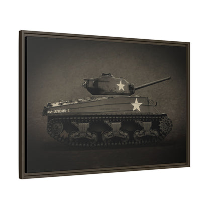 Vintage WWII  Sherman Tank, Double Star, Photo Wall Art on Framed Canvas