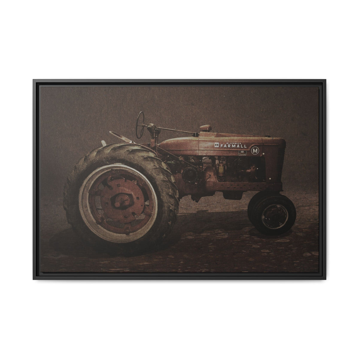 Vintage Farmall M Tractor | Framed Wall Art on Stretched Canvas