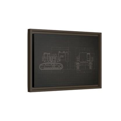 601 Excavator Drawing, Framed Wall Art on Canvas