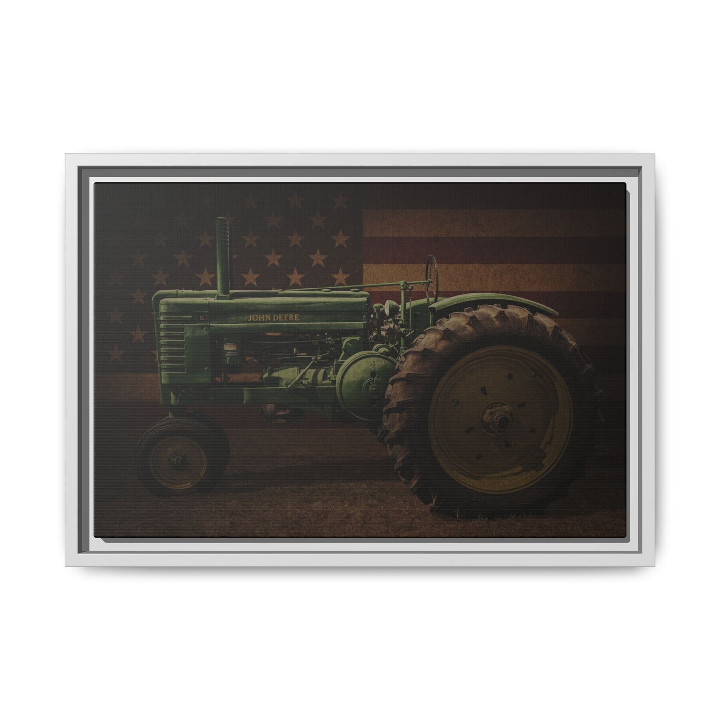Patriotic John Deere Model G Tractor | Framed Wall Art on Stretched Canvas