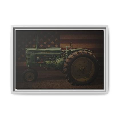 Patriotic John Deere Model G Tractor | Framed Wall Art on Stretched Canvas