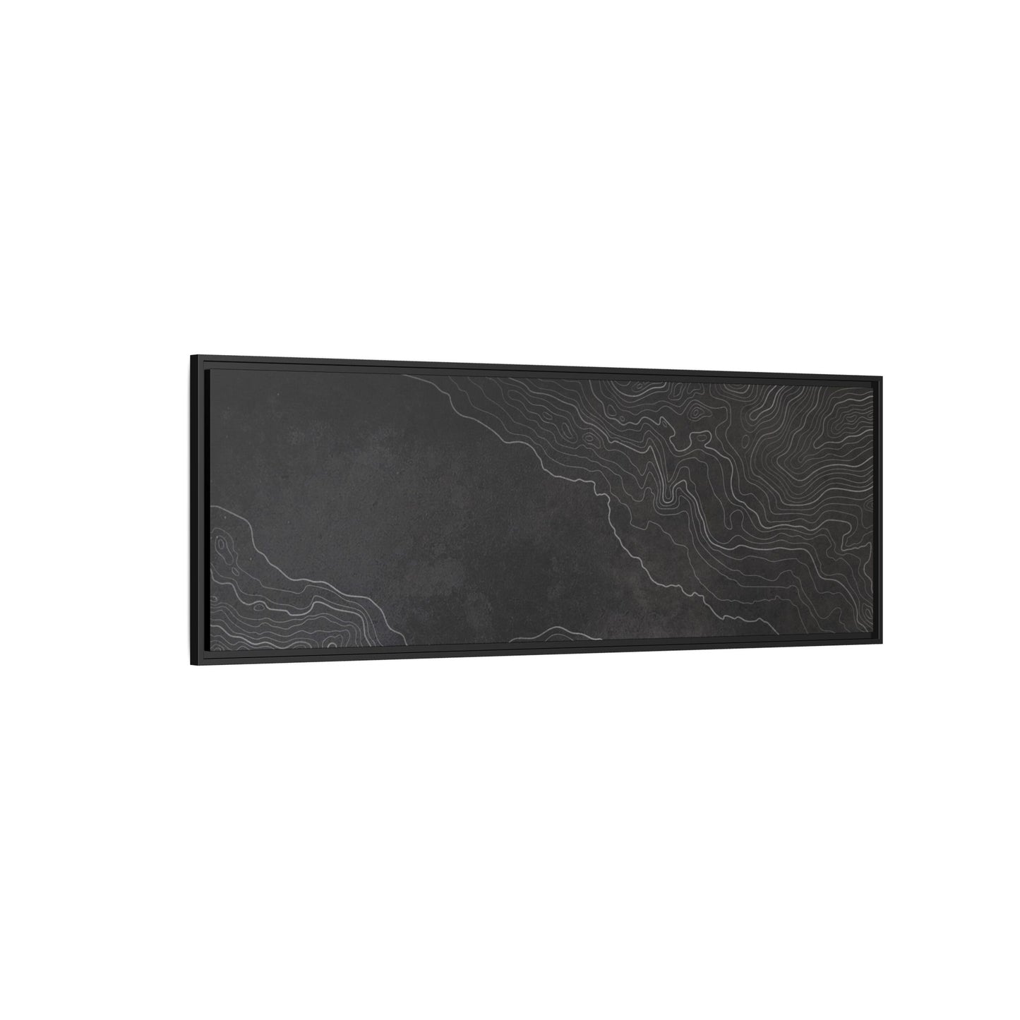 Minimalist Topographic Graphic Art - Framed Canvas