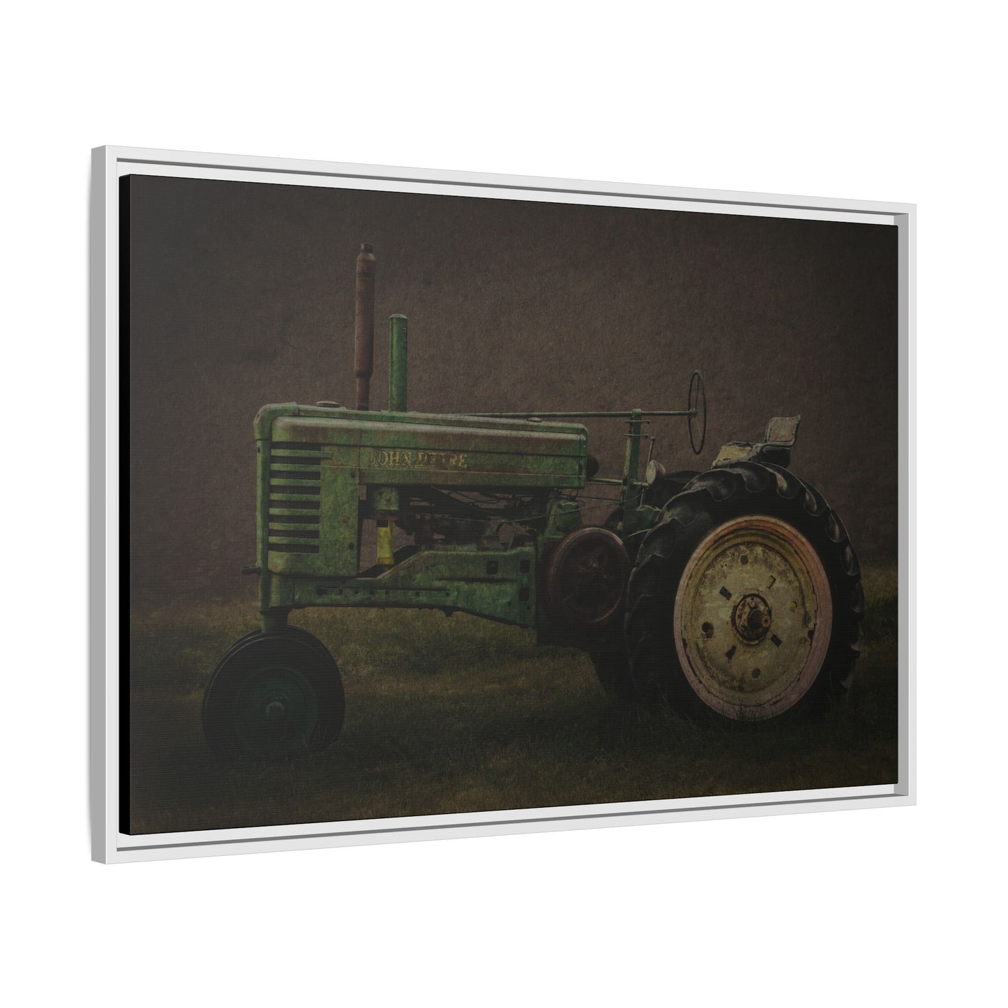 Vintage Weathered John Deere Model G | Framed Wall Art on Stretched Canvas