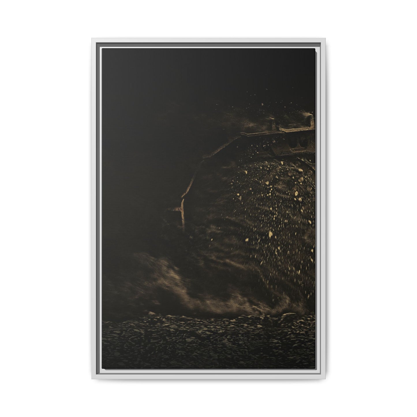 Epic Dozer Track Triptych Left | Matte Canvas Print (Framed)