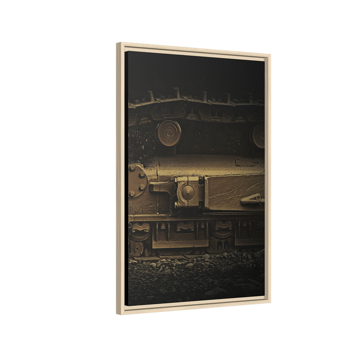 Epic Dozer Track Triptych Left | Matte Canvas Print (Framed)