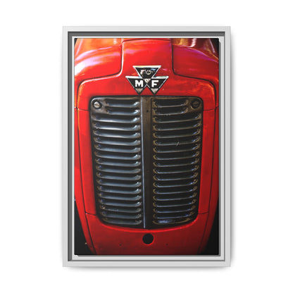 Vintage Massey Ferguson Tractor Grill Matte Canvas Framed | Farm Machinery Wall Art