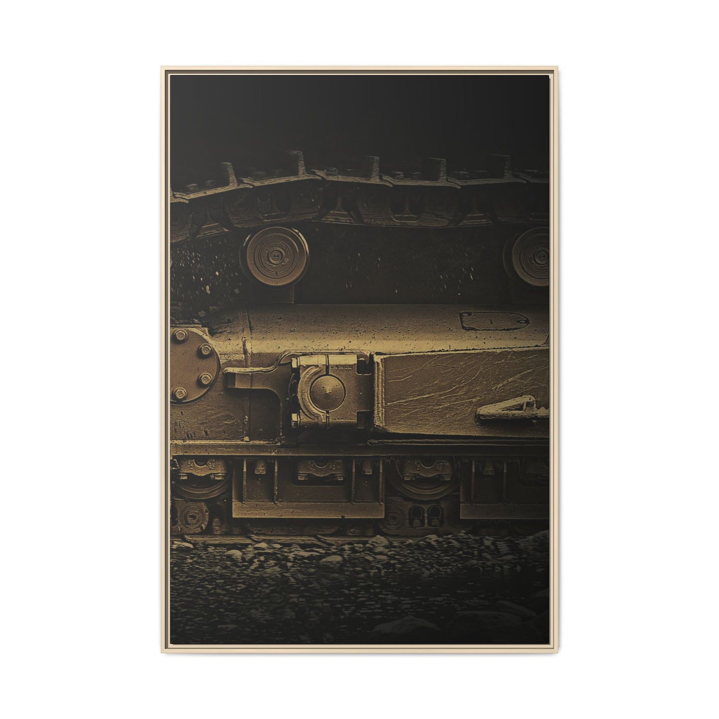 Epic Dozer Track Triptych Left | Matte Canvas Print (Framed)