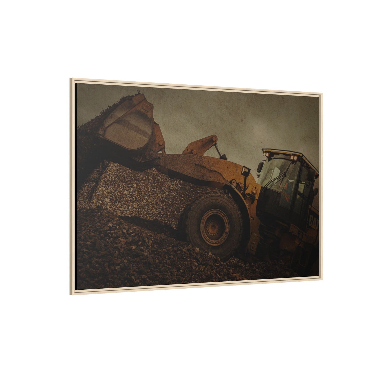 960 Wheel Loader Action| Framed Wall Art on Stretched Canvas