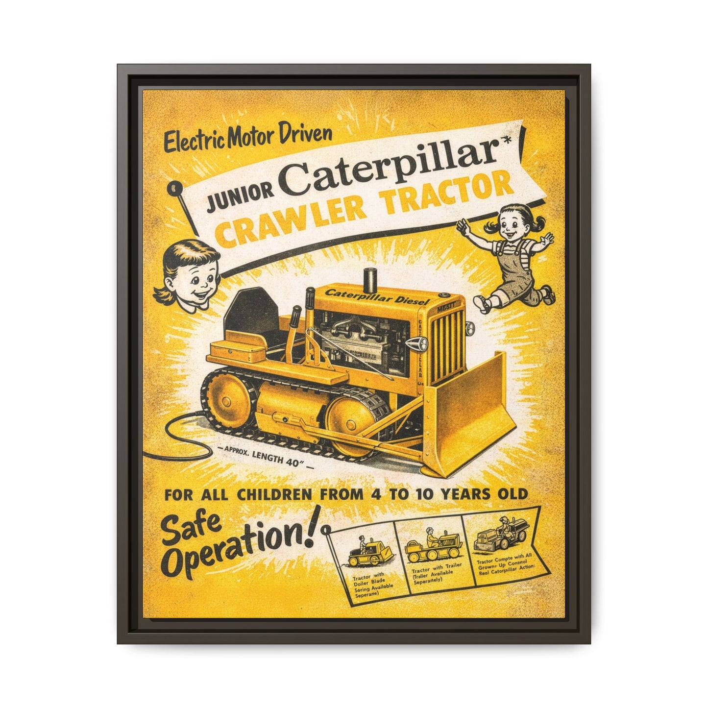 Junior Crawler Vintage Advertisement Art | Framed Wall Art on Canvas