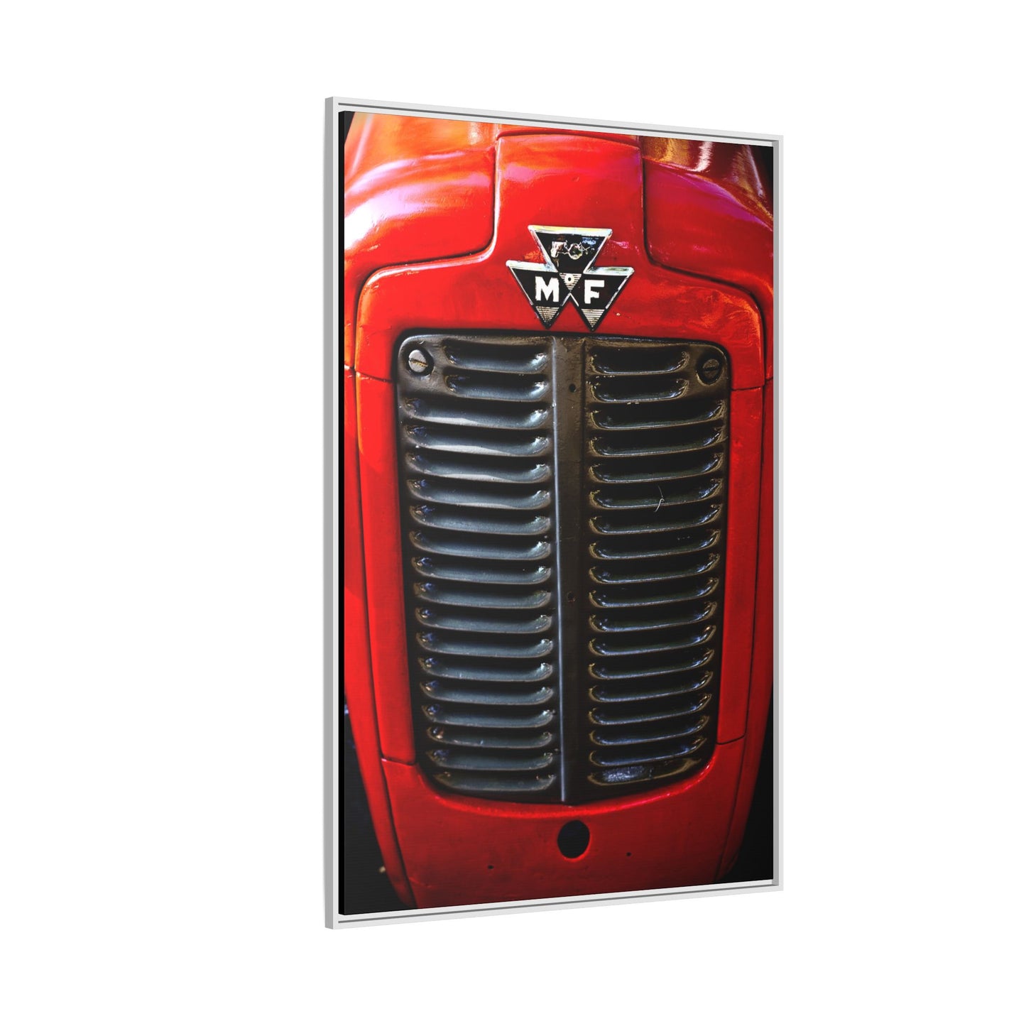 Vintage Massey Ferguson Tractor Grill Matte Canvas Framed | Farm Machinery Wall Art
