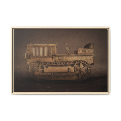 Vintage CAT 10 'TEN' Crawler | Framed Wall Art on Stretched Canvas