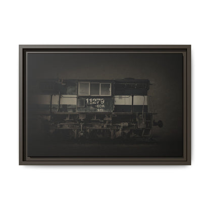 Vintage Diesel Locomotive Engine Matte Canvas Framed