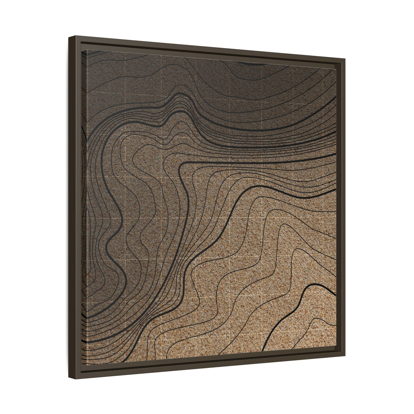Topographic Lines Abstract Wall Art on Framed Canvas