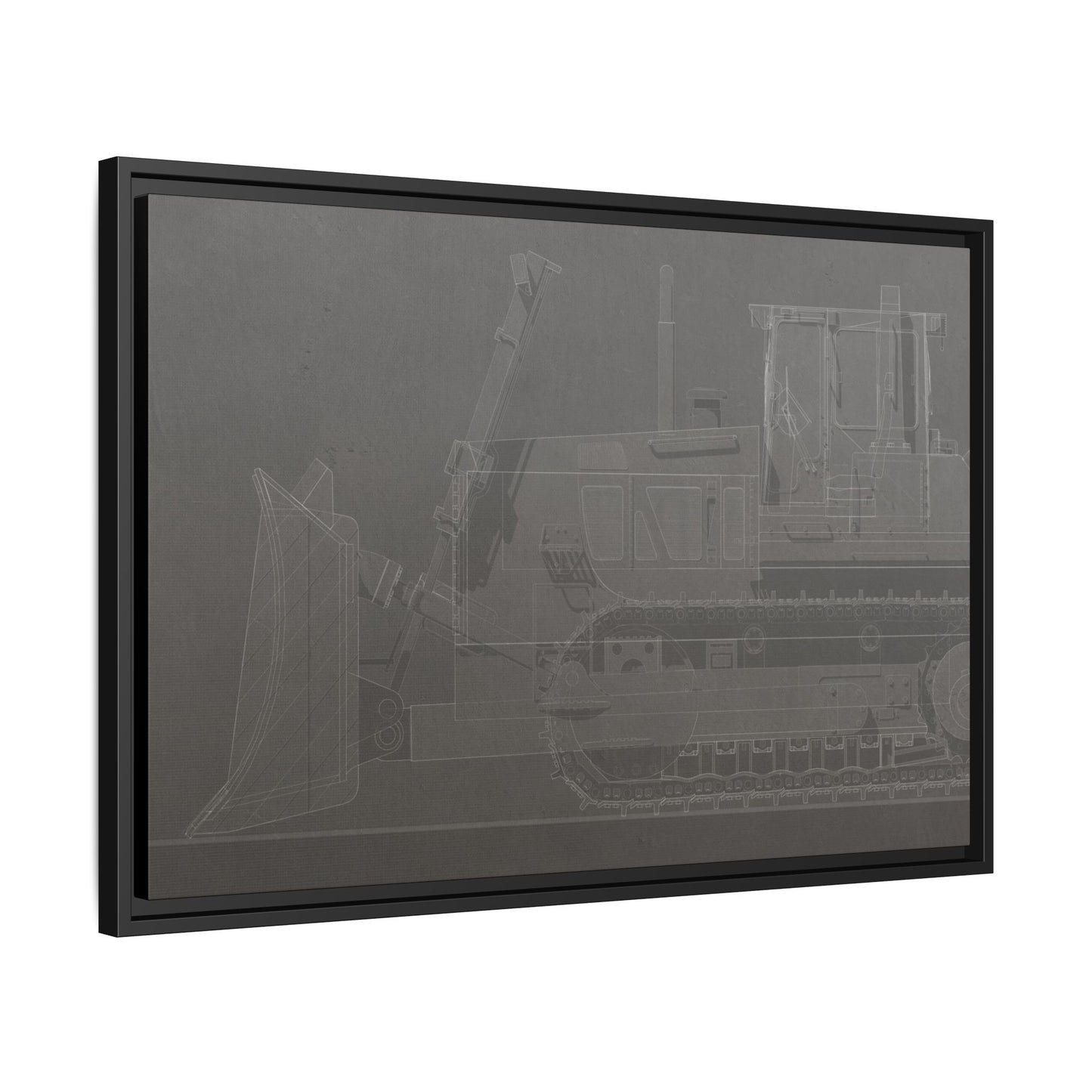 D2 Dozer Side View Technical Drawing | Framed Photo Wall Art on Canvas