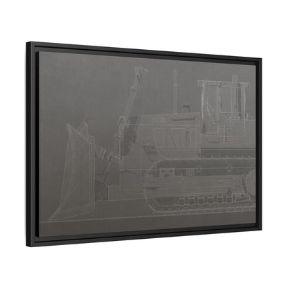 D2 Dozer Side View Technical Drawing | Framed Photo Wall Art on Canvas