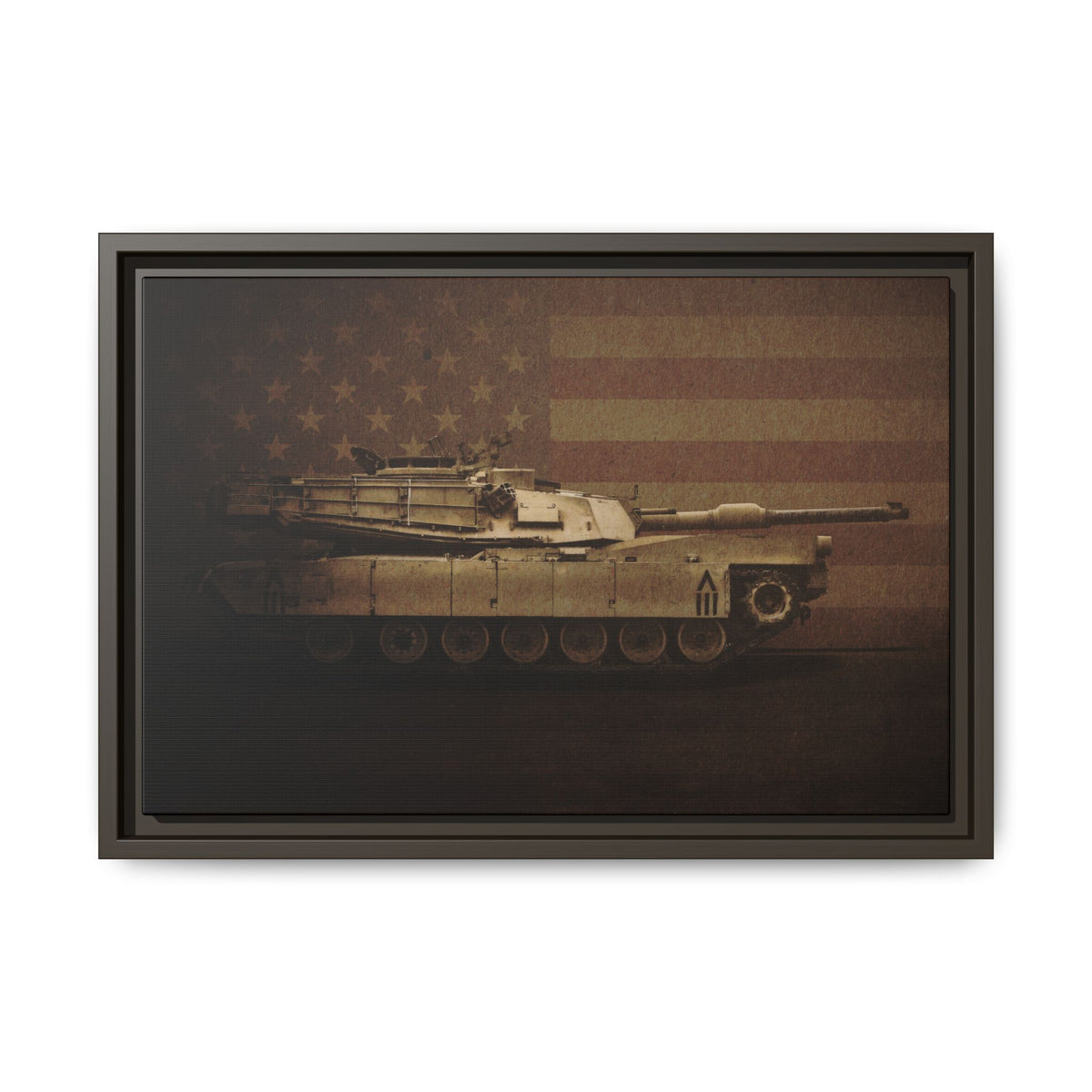 Patriotic Abrams M1 Tank | Framed Wall Art on Stretched Canvas