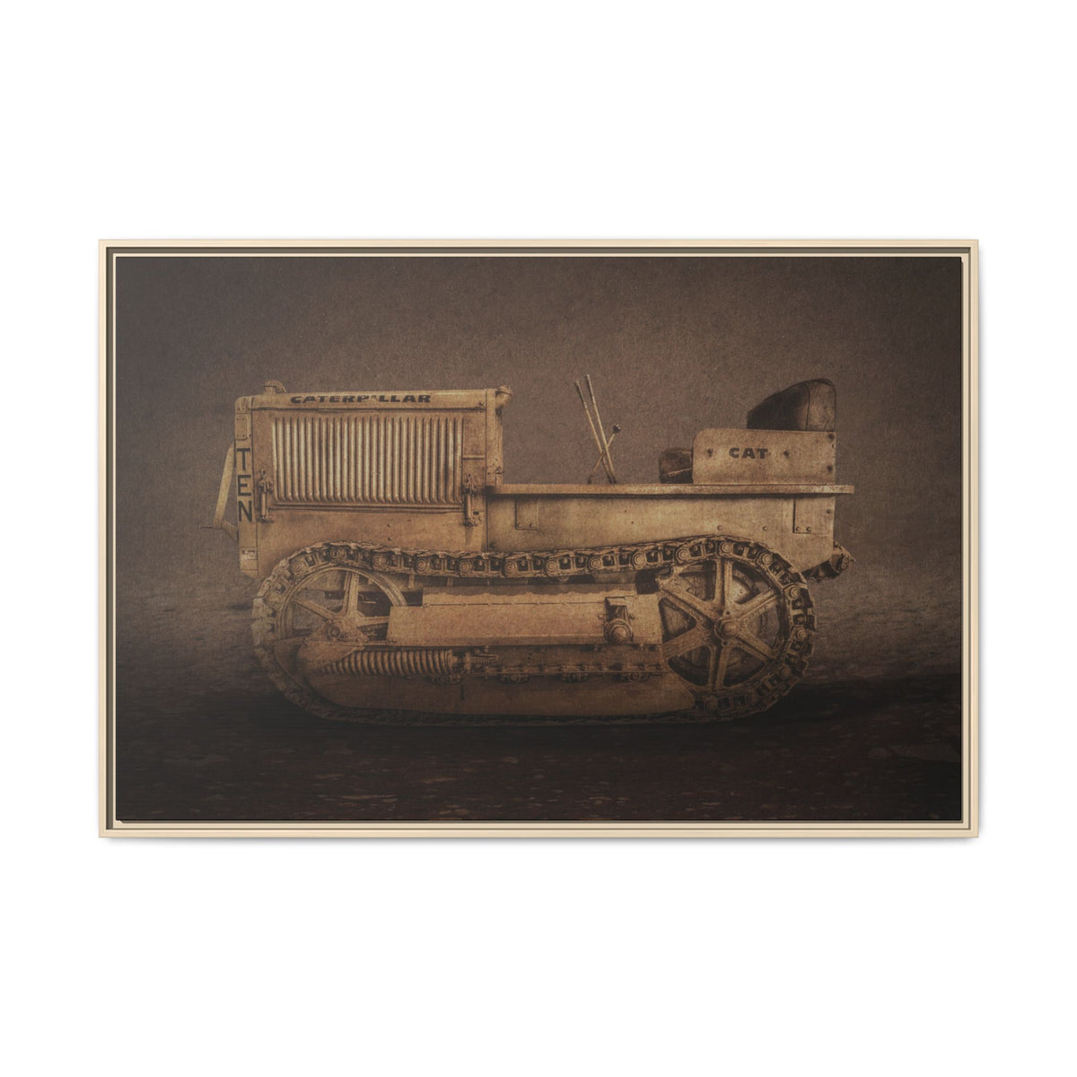 Vintage CAT 10 'TEN' Crawler | Framed Wall Art on Stretched Canvas