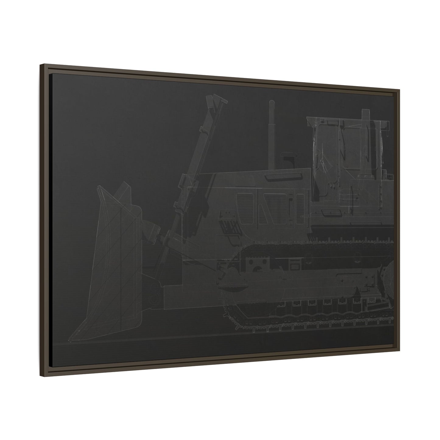 D2 Dozer Side View Technical Drawing | Framed Photo Wall Art on Canvas