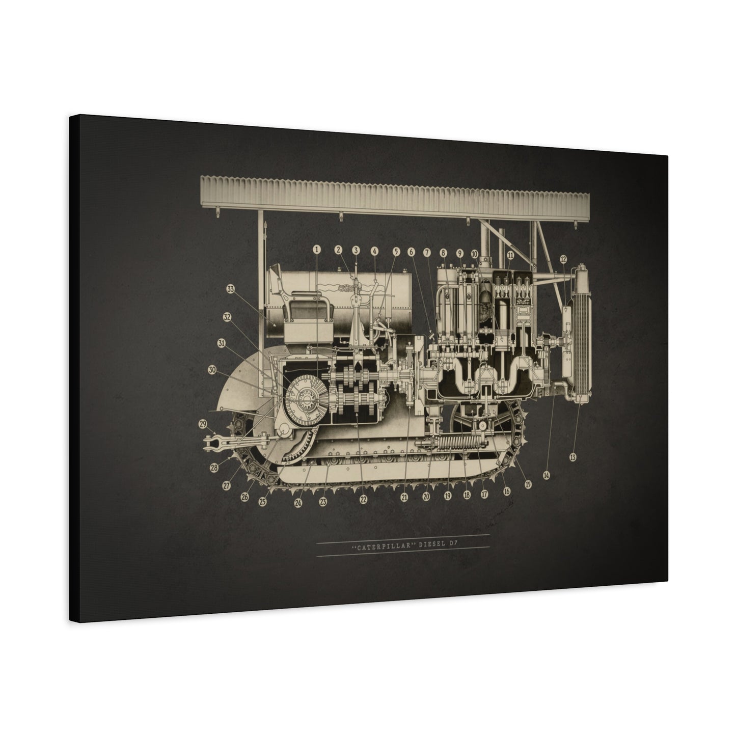 Vintage Crawler Cutaway with Canopy | Stretched Canvas (Unframed)