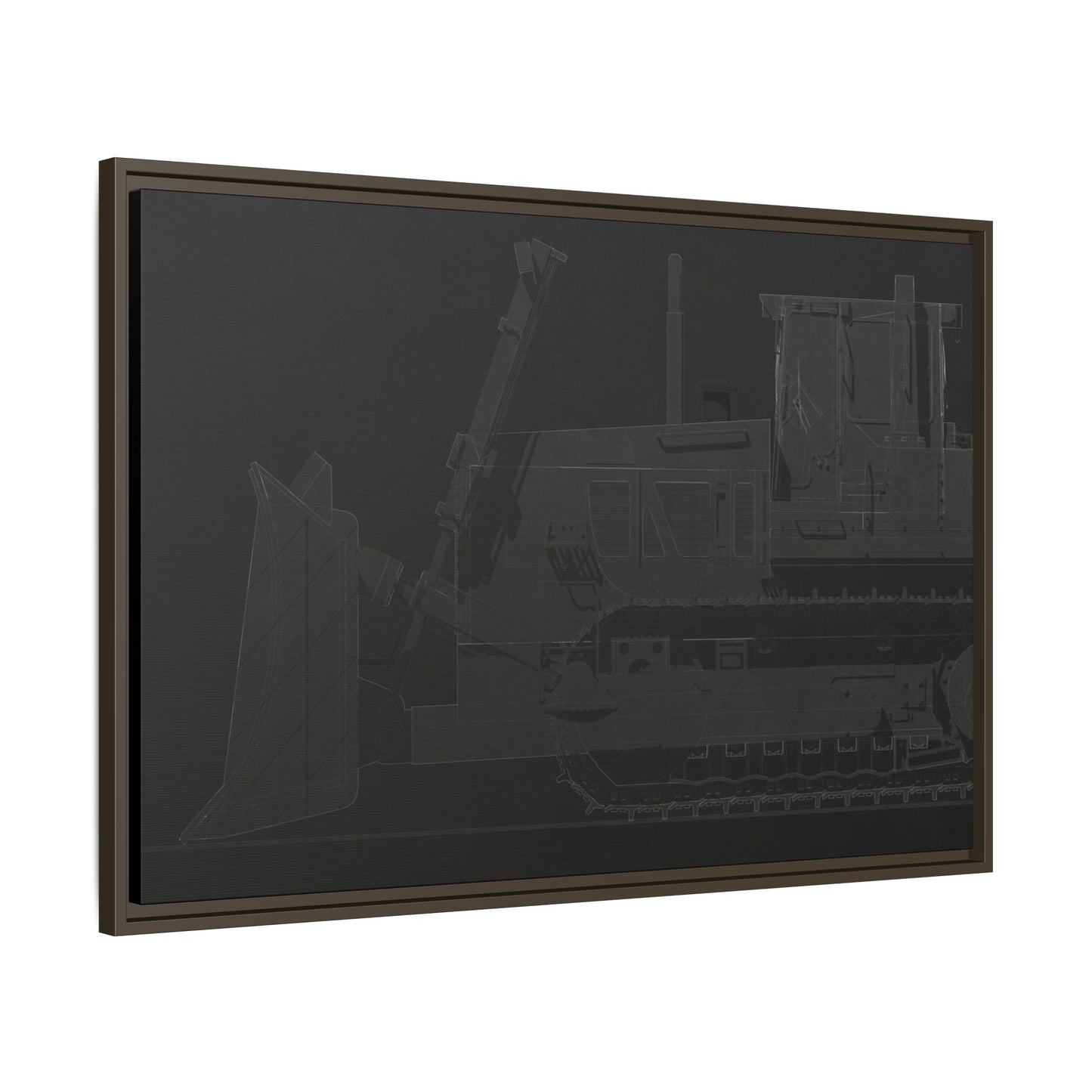 D2 Dozer Side View Technical Drawing | Framed Photo Wall Art on Canvas