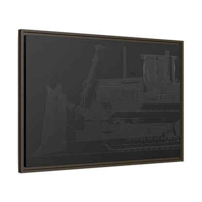 D2 Dozer Side View Technical Drawing | Framed Photo Wall Art on Canvas
