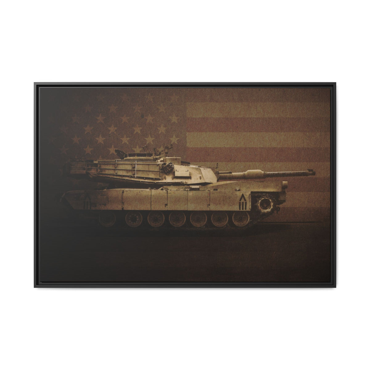 Patriotic Abrams M1 Tank | Framed Wall Art on Stretched Canvas