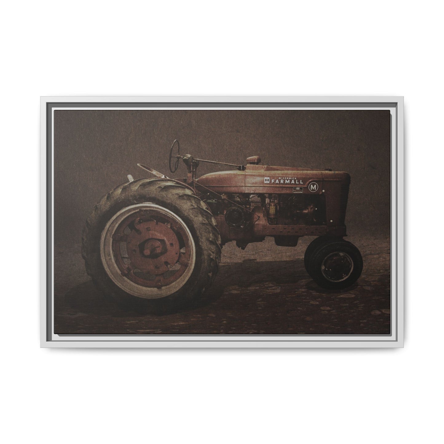 Vintage Farmall M Tractor | Framed Wall Art on Stretched Canvas