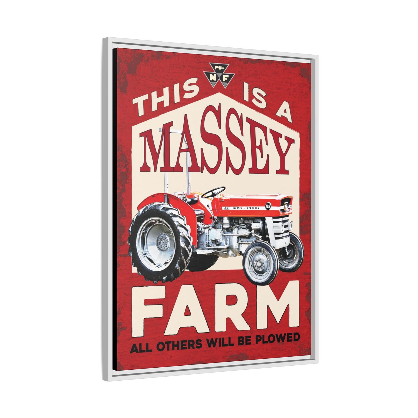 This is a Farm Vintage Advertisement Wall Art on Framed Canvas  | Vintage Dealership Sign