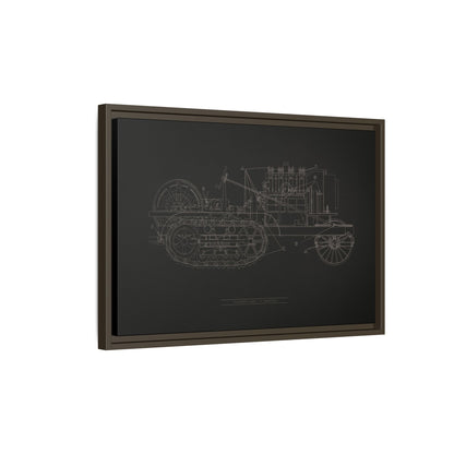 Vintage HOLT Tractor Patent Drawing Industrial Artwork | Framed Wall Art on Stretched Canvas