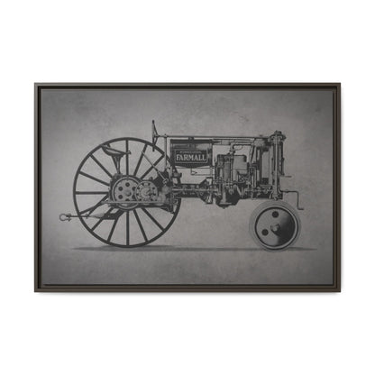 Vintage Farmall F-12 Mechanical Drawing | Light | Framed Wall Art on Canvas