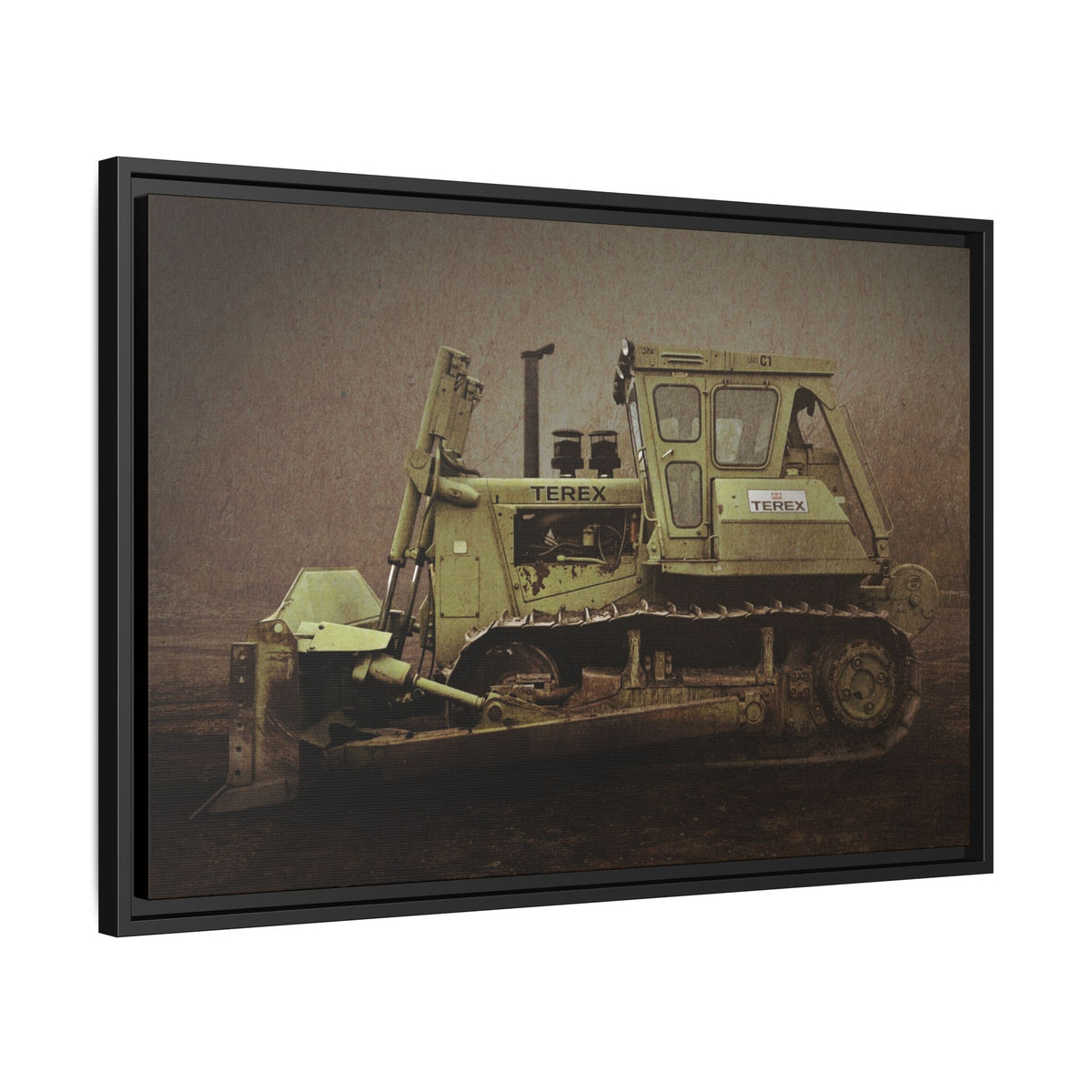 Classic Terex Dozer | Framed Wall Art on Stretched Canvas