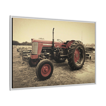 Vintage Massey MF 35 Workhorse in Field - Framed Wall Art Canvas