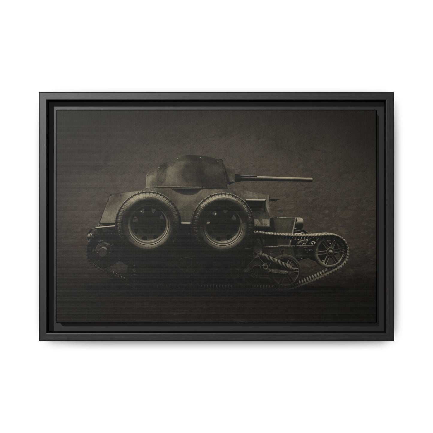 Vintage WWII  Schofield Tank Photo Art on Framed Canvas