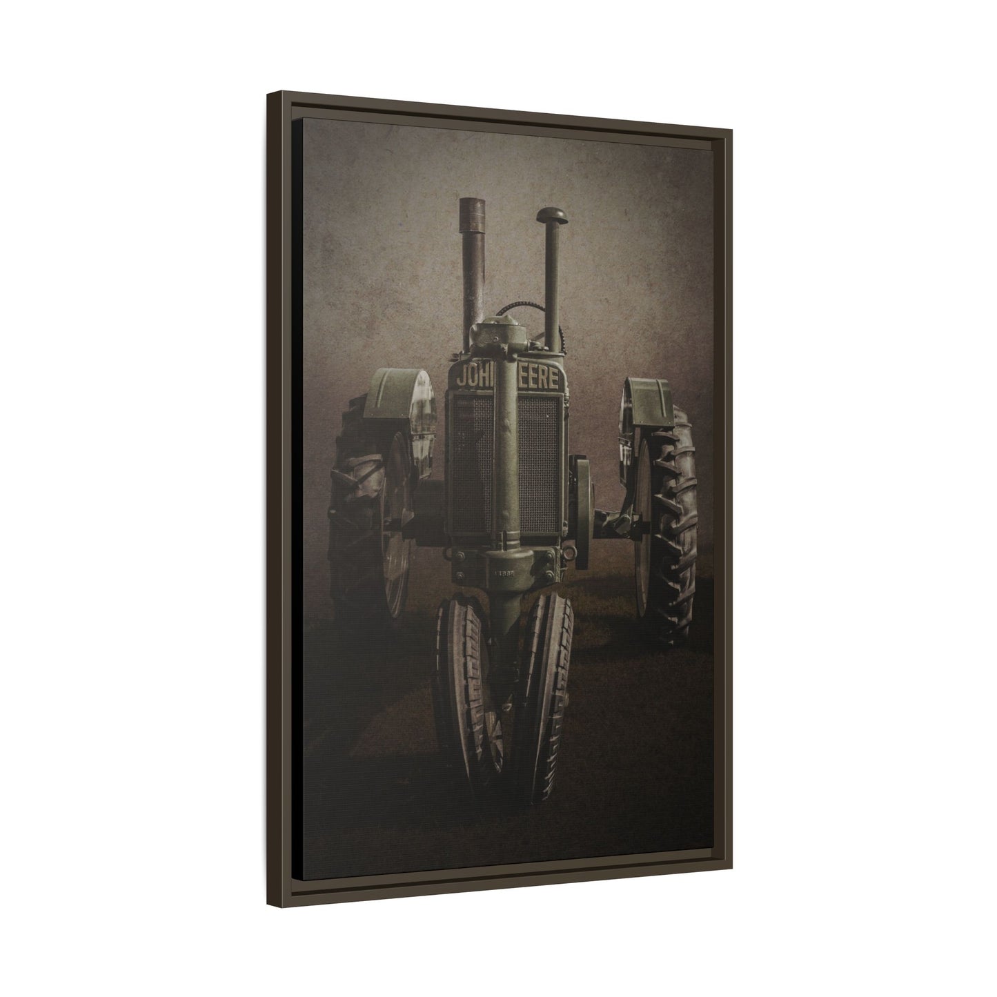 Vintage John Deere Model A Tractor Front View | Framed Wall Art on Stretched Canvas