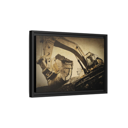 Reaching for Rocks Excavator  | Photo Art on Framed Canvas