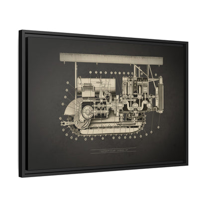 Vintage D7 Crawler Cutaway | Framed Wall Art on Matte Canvas