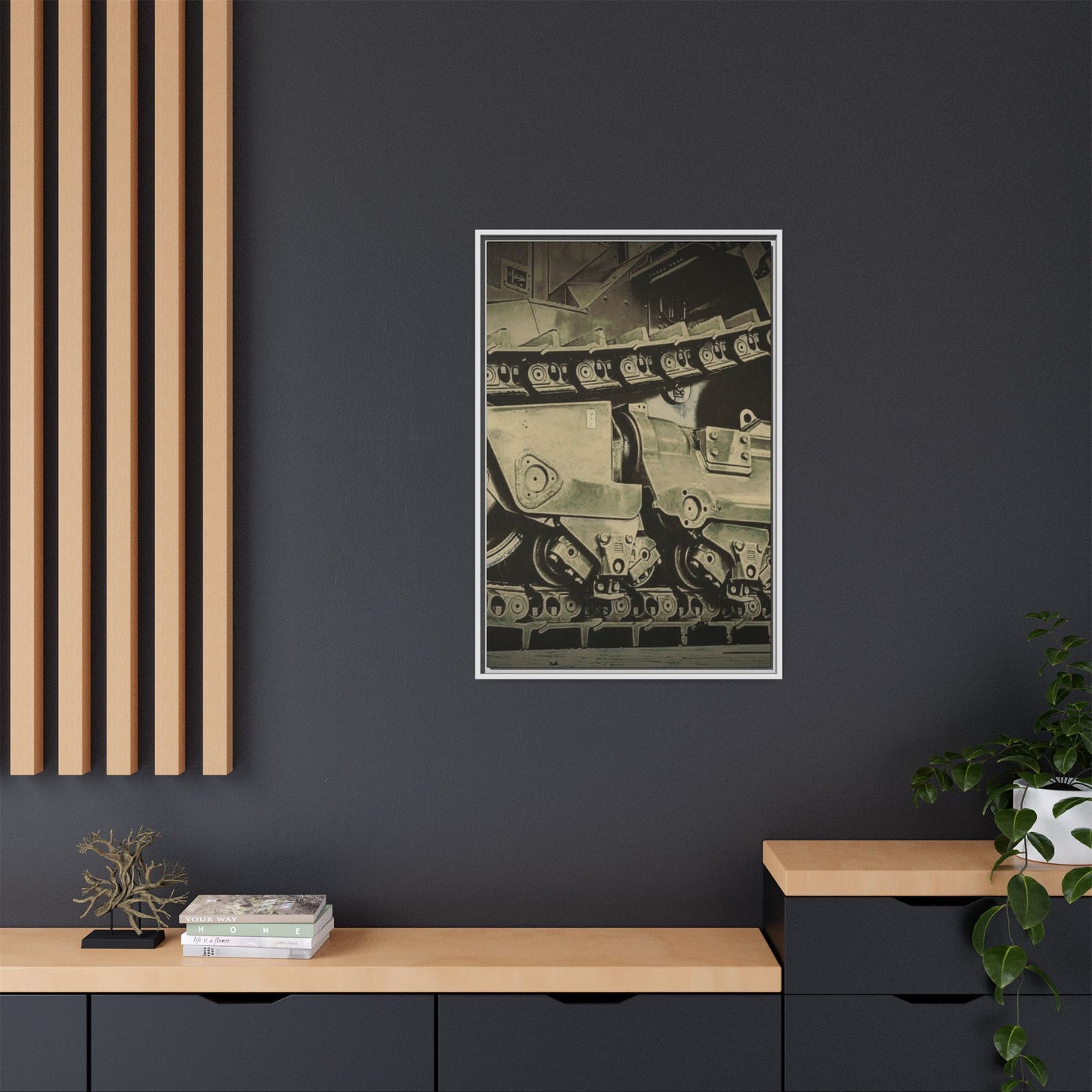 D11 Track Action | Triptych | Center Panel | Framed