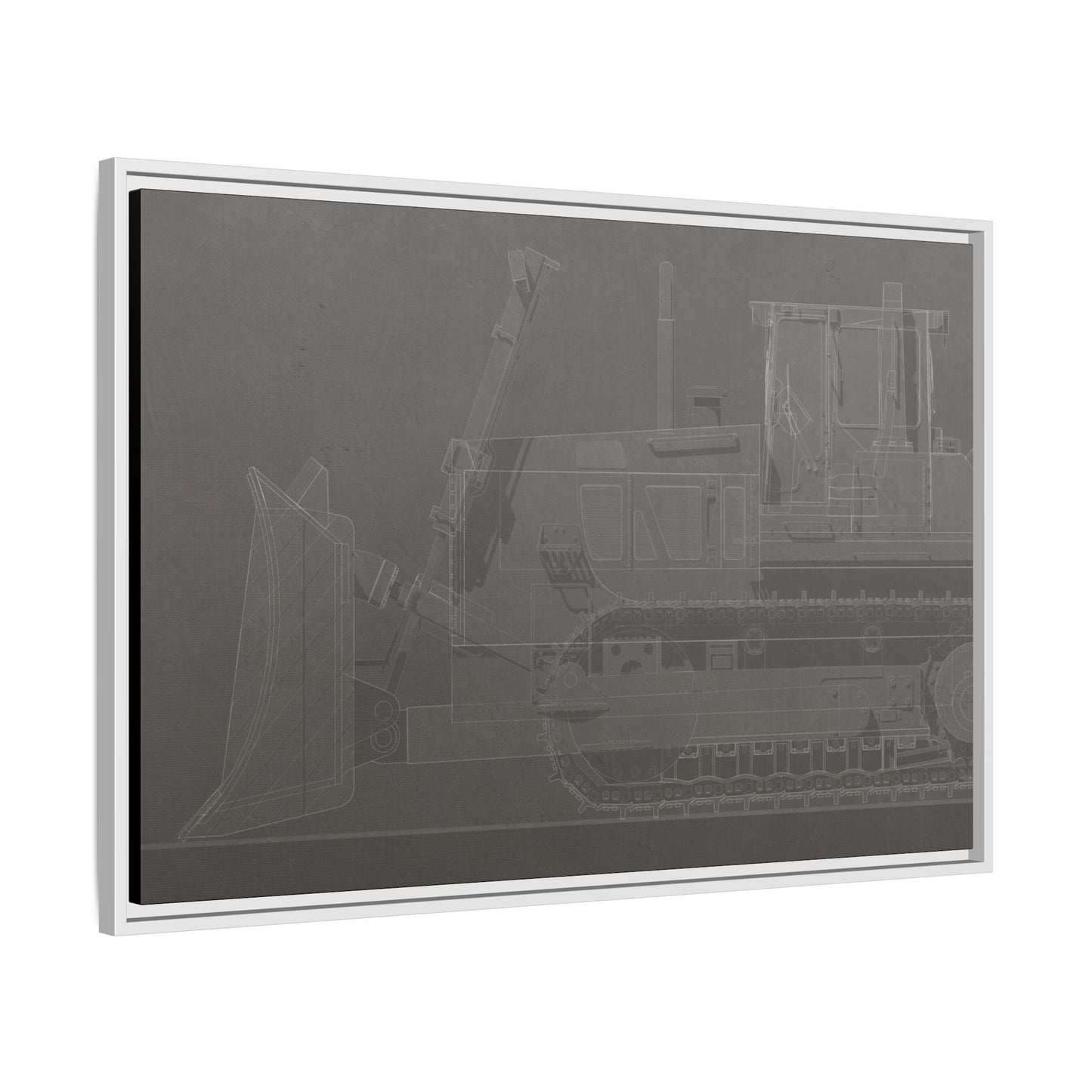 D2 Dozer Side View Technical Drawing | Framed Photo Wall Art on Canvas