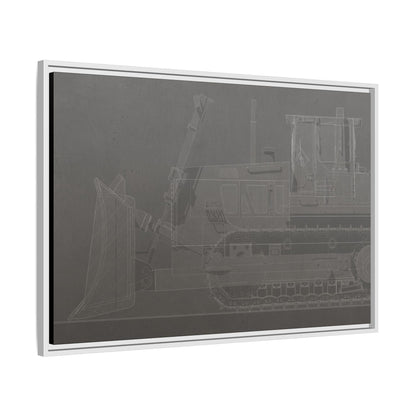 D2 Dozer Side View Technical Drawing | Framed Photo Wall Art on Canvas