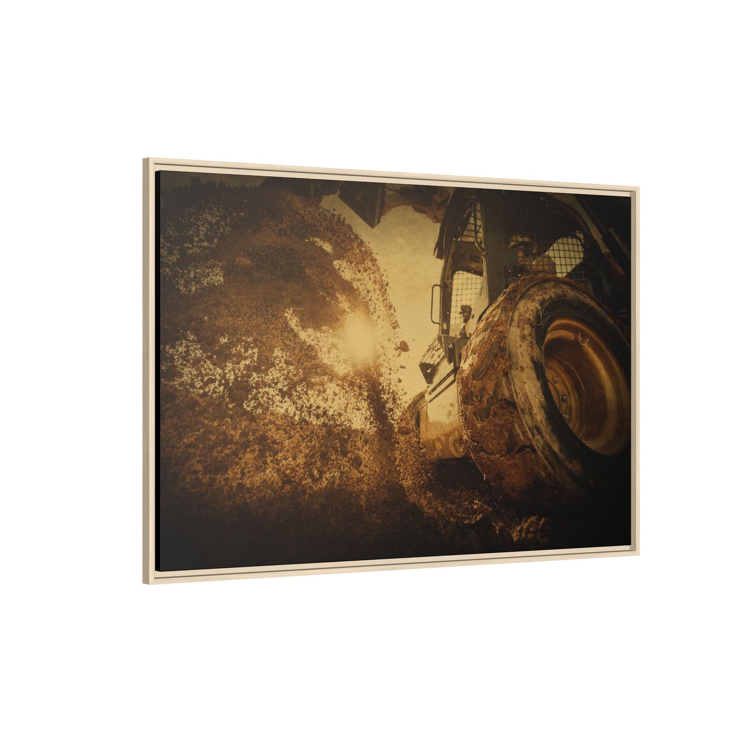Boring Skid Steer Action | Framed Photo Wall Art on Canvas