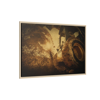 Boring Skid Steer Action | Framed Photo Wall Art on Canvas