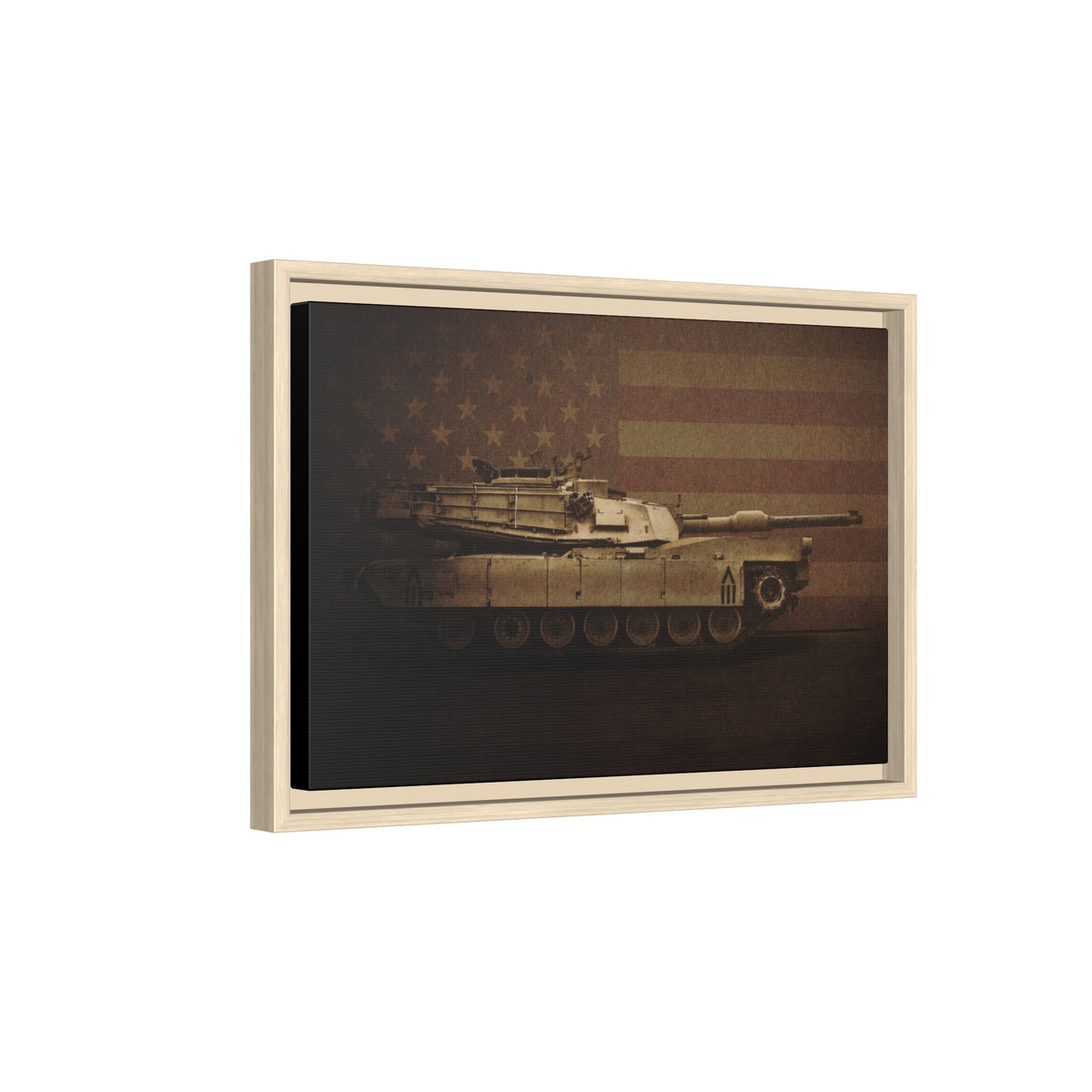 Patriotic Abrams M1 Tank | Framed Wall Art on Stretched Canvas