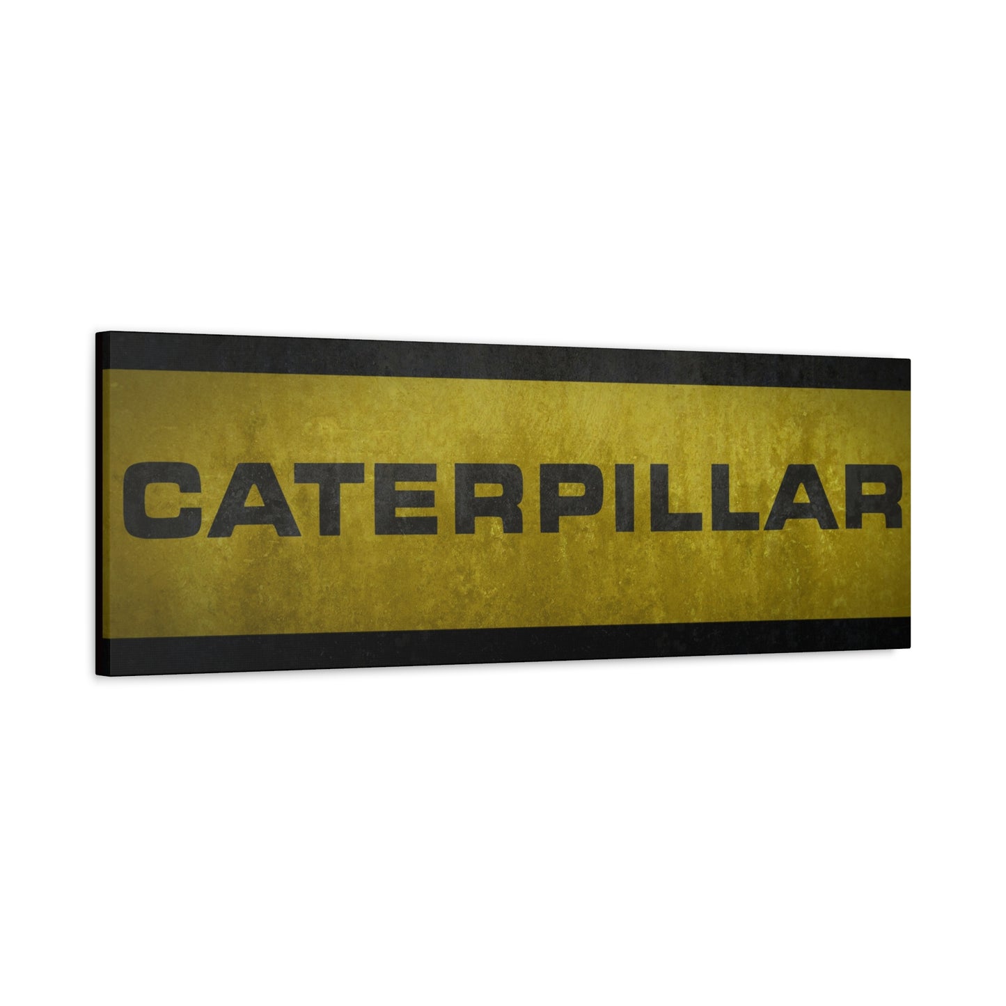Caterpillar Distressed Text | Stretched Canvas (Unframed)
